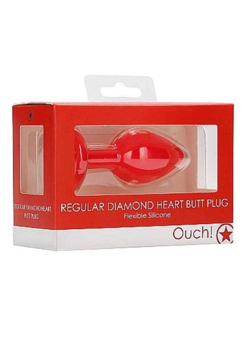 Diamond Heart Butt Plug - Regular - Red Ouch!