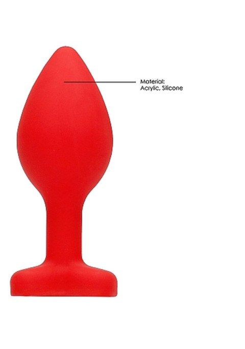 Diamond Heart Butt Plug - Regular - Red Ouch!