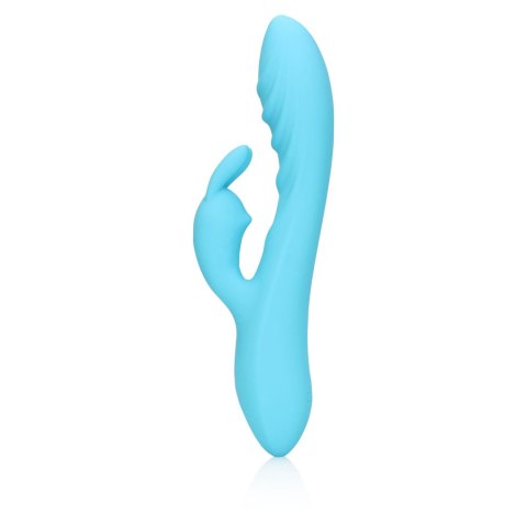 Ribbed Ultra Soft Silicone Rabbit Vibrator - Glacial Blue Loveline