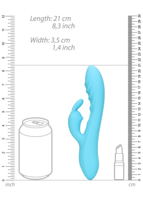 Ribbed Ultra Soft Silicone Rabbit Vibrator - Glacial Blue Loveline