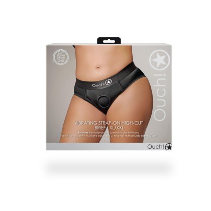 Vibrating Strap-on High-cut Brief - XL/XXL Ouch!