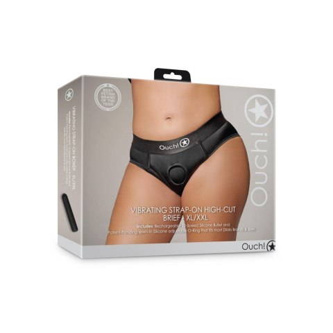 Vibrating Strap-on High-cut Brief - XL/XXL Ouch!