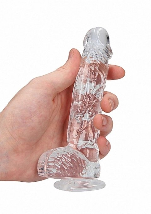 6"" / 15 cm Realistic Dildo With Balls - Transparent RealRock