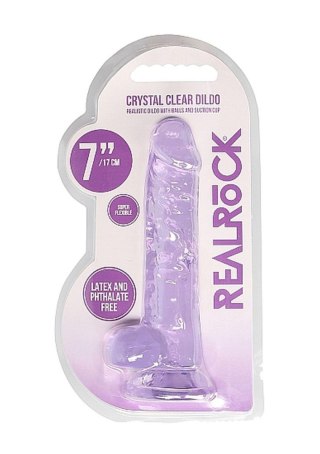 7"" / 18 cm Realistic Dildo With Balls - Purple RealRock