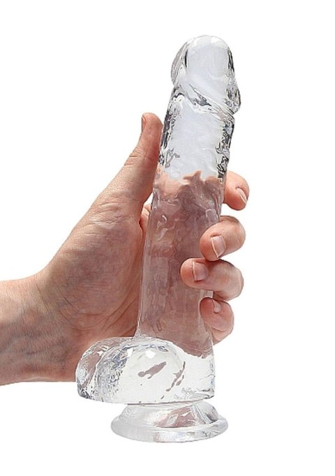 8"" / 20 cm Realistic Dildo With Balls - Transparent RealRock