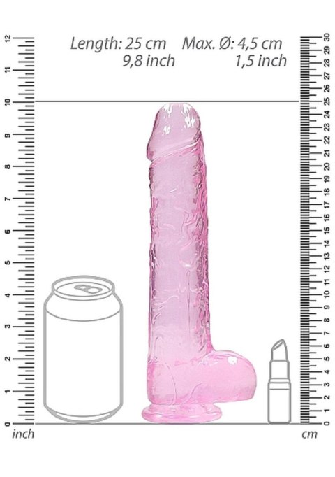 9"" / 23 cm Realistic Dildo With Balls - Pink RealRock