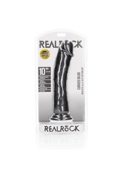 Curved Realistic Dildo with Suction Cup - 10""""/ 25,5 cm RealRock