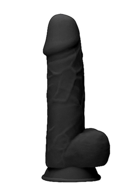 Silicone Dildo With Balls - 21,6 cm - Black RealRock