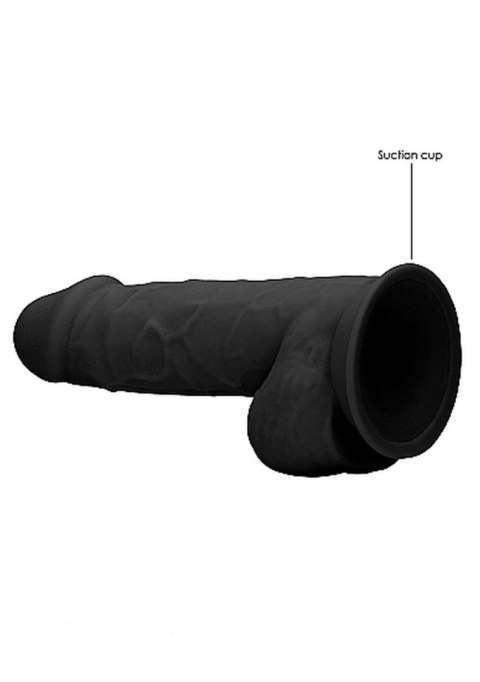 Silicone Dildo With Balls - 21,6 cm - Black RealRock