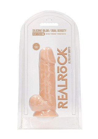 Silicone Dildo With Balls - 21,6 cm - Flesh RealRock