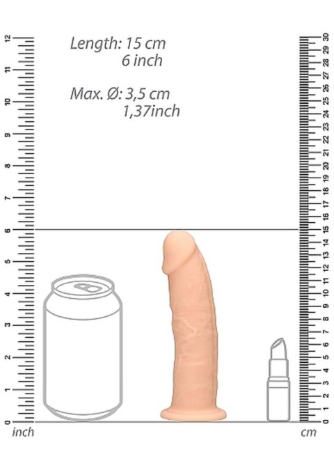 Silicone Dildo Without Balls - 15,3 cm - Flesh RealRock