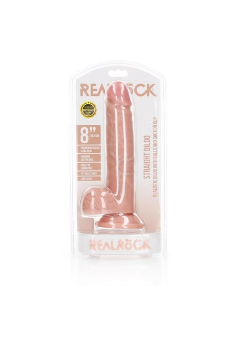 Straight Realistic Dildo Balls Suction Cup - 8""""/ 20,5 cm RealRock