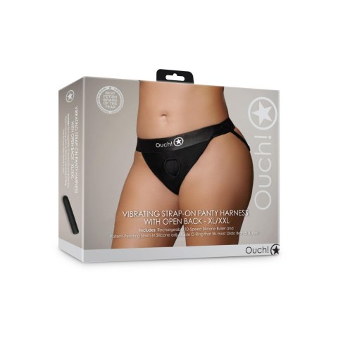 Vibrating Strap-on Panty Harness with Open Back - XL/XXL Ouch!