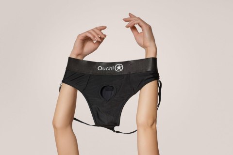 Vibrating Strap-on Panty Harness with Open Back - XL/XXL Ouch!