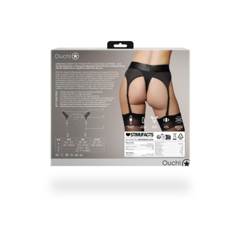 Vibrating Strap-on Thong with Adjustable Garters - XS/S Ouch!