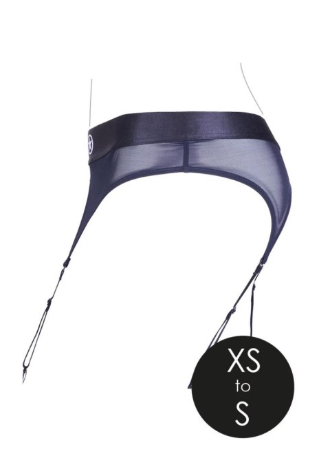 Vibrating Strap-on Thong with Adjustable Garters - XS/S Ouch!