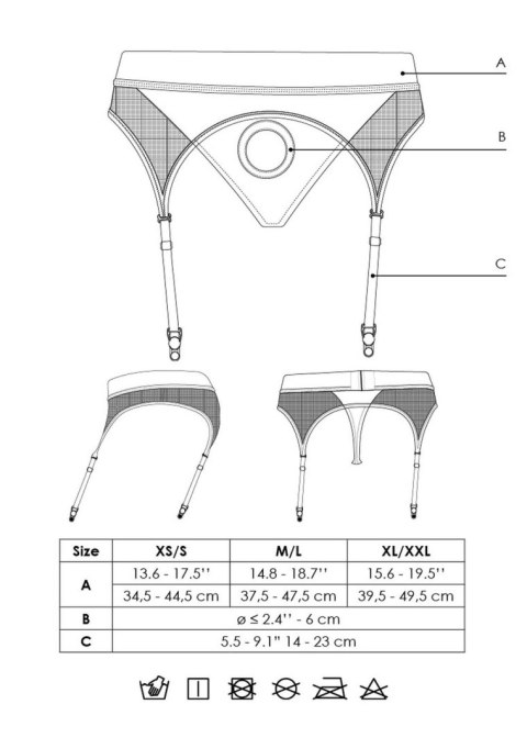 Vibrating Strap-on Thong with Adjustable Garters - XS/S Ouch!