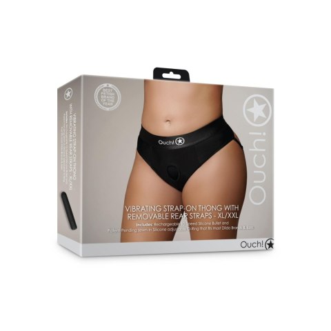 Vibrating Strap-on Thong with Removable Rear Straps - XL/XXL Ouch!