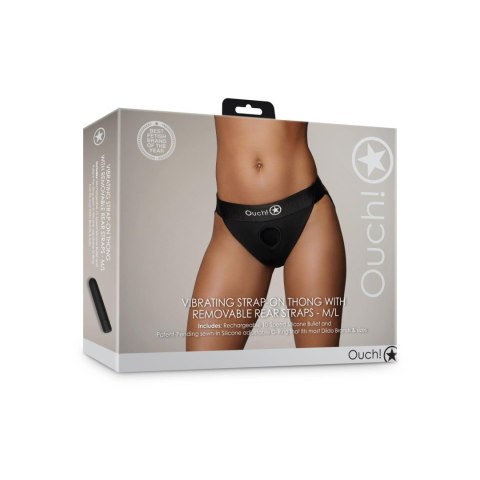 Vibrating Strap-on Thong with Removable Rear Straps - M/L Ouch!