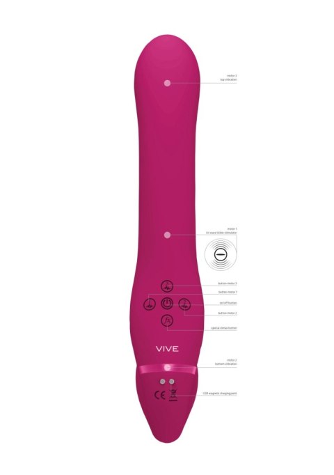 Ai - Dual Vibrating & Air Wave Tickler Strapless Strapon Vive