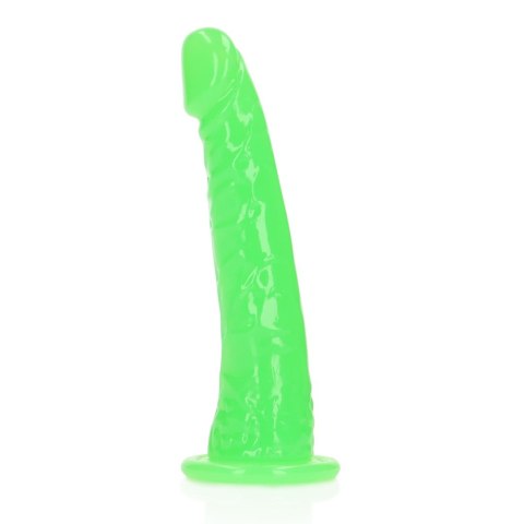 Slim Realistic Dildo with Suction Cup - Glow in the Dark - 6'' / 15,5 cm RealRock