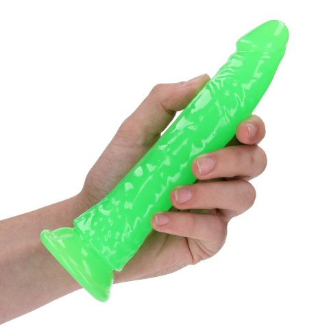 Slim Realistic Dildo with Suction Cup - Glow in the Dark - 7'' / 18 cm RealRock