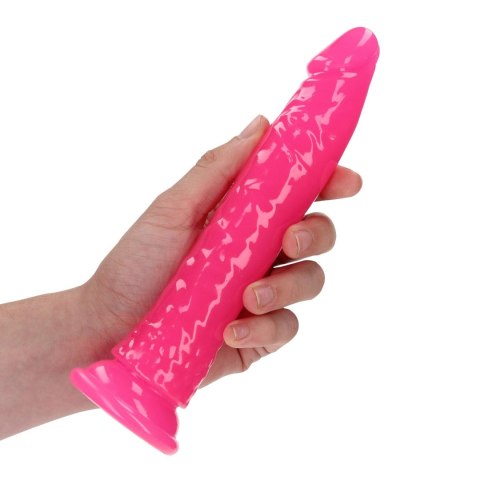 Slim Realistic Dildo with Suction Cup - Glow in the Dark - 7'' / 18 cm RealRock