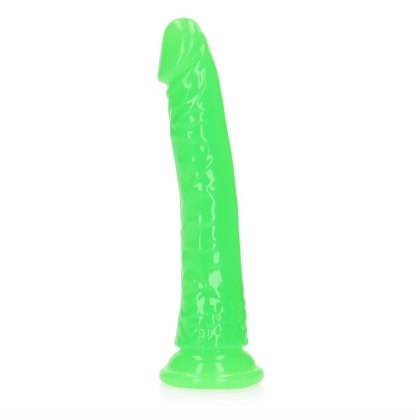 Slim Realistic Dildo with Suction Cup - Glow in the Dark - 8'' / 20 cm RealRock