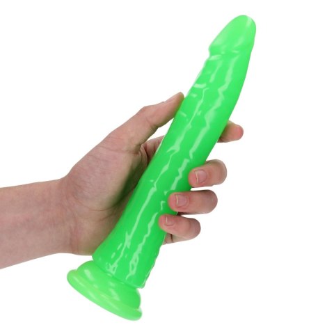 Slim Realistic Dildo with Suction Cup - Glow in the Dark - 9'' / 22,5 cm RealRock