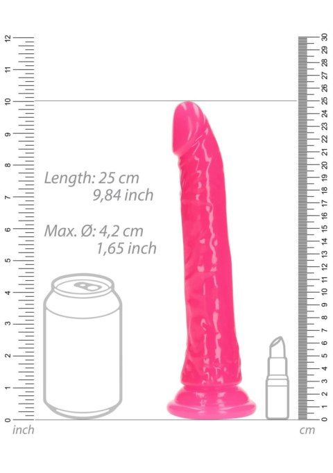 Slim Realistic Dildo with Suction Cup - Glow in the Dark - 9'' / 22,5 cm RealRock