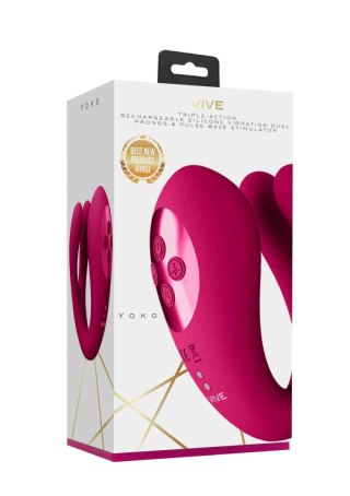 Yoko - Triple Action Vibrator Dual Prongs with Clitoral Pulse Wave Vive