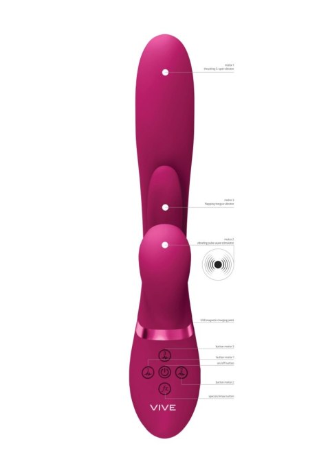 Kura - Thrusting G-Spot Vibrator with Flapping Tongue and Pulse Wave Stimulator Vive