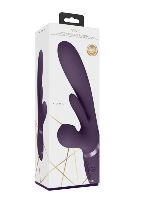 Kura - Thrusting G-Spot Vibrator with Flapping Tongue and Pulse Wave Stimulator Vive