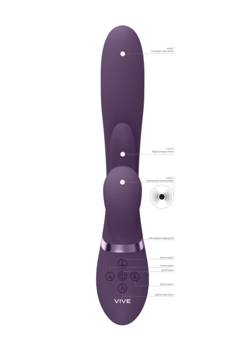 Kura - Thrusting G-Spot Vibrator with Flapping Tongue and Pulse Wave Stimulator Vive