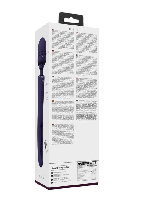 VIVE - Kiku - Rechargeable Double Ended Wand with Innovative G-Spot Flapping Stimulator - Purple Vive