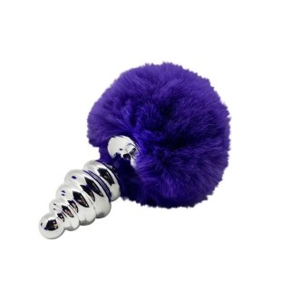 Plug-Metal Anal Fluffly Twist Plug S Dark Purple Alive