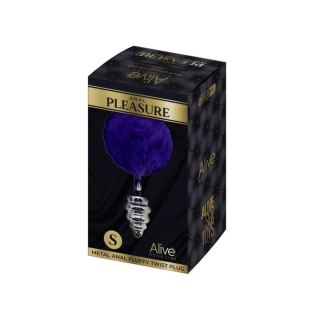 Plug-Metal Anal Fluffly Twist Plug S Dark Purple Alive