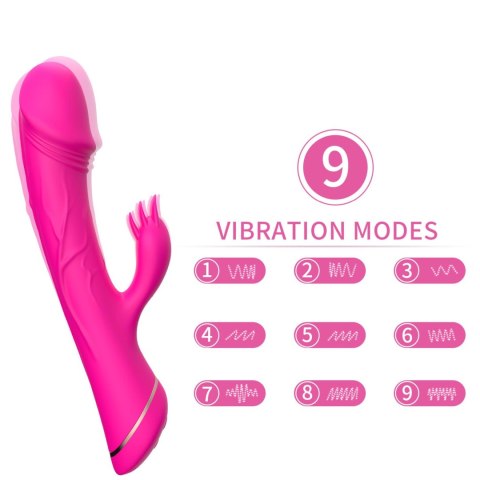 Rubberco Rose Red, 2* 9 vibration functions B - Series Joy