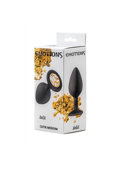 Plug-Anal Plug Emotions Cutie Medium Black golden crystal Lola Toys