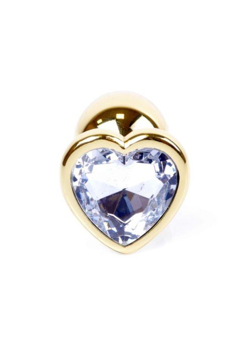 Plug-Jewellery Gold Heart PLUG- Clear B - Series HeavyFun