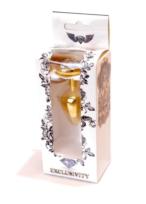 Plug-Jewellery Gold Heart PLUG- Clear B - Series HeavyFun