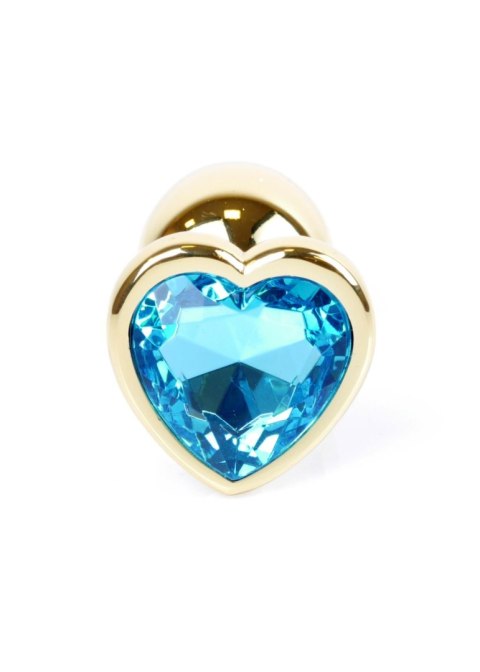 Plug-Jewellery Gold Heart PLUG- Light Blue B - Series HeavyFun