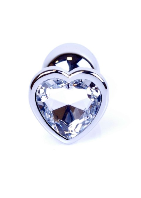 Plug-Jewellery Silver Heart PLUG- Clear B - Series HeavyFun