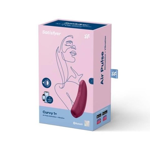 Wibrator - Curvy 1+ Air Pulse Stimulator + Vibration Rose Red Satisfyer