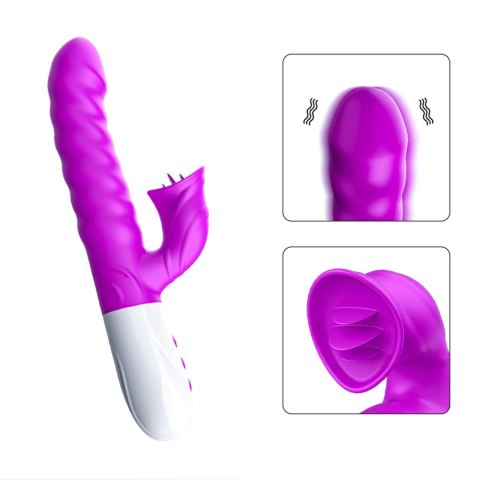 Wibrator-Silicon, Vibrator 7 Function and Heating Mode, PURPLE B - Series Fox