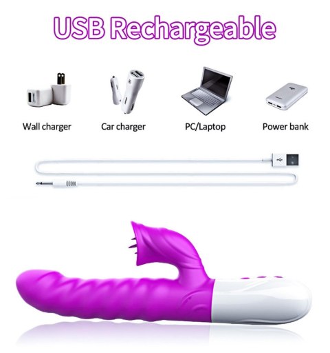 Wibrator-Silicon, Vibrator 7 Function and Heating Mode, PURPLE B - Series Fox