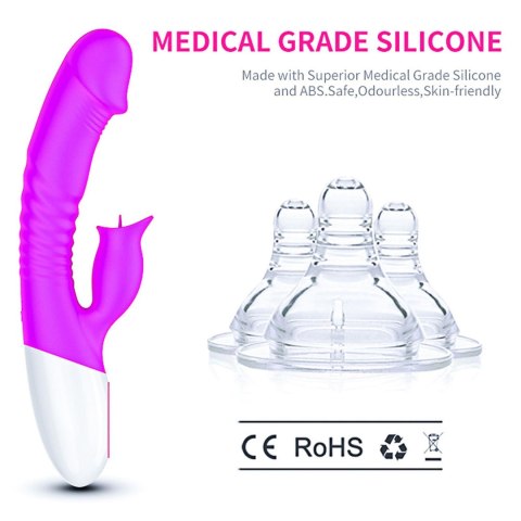 Wibrator-Silicon, Vibrator 7 Function and Heating Mode, Purple B - Series Fox