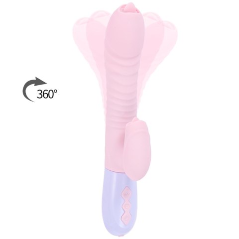 Wibrator-Silicone Vibrator USB 7 Function and Thrusting Function / Heating, pink B - Series Fox