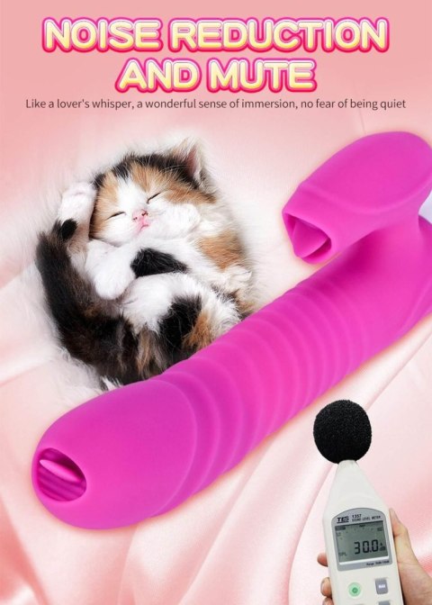 Wibrator-Silicone Vibrator USB 7 Function and Thrusting Function / Heating, purple B - Series Fox