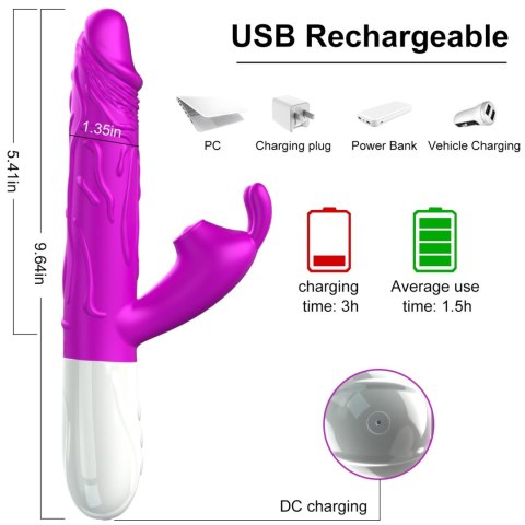 Wibrator-Silicone, Vibrator USB, 7 vibration modes, Heating B - Series Fox